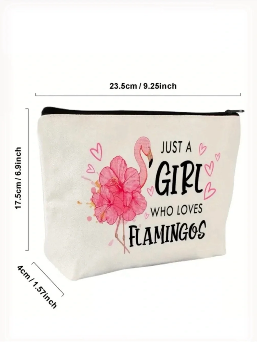NWT Flamingo Makeup Bag Canvas Cosmetic Pouch Travel Toiletry Case Gift